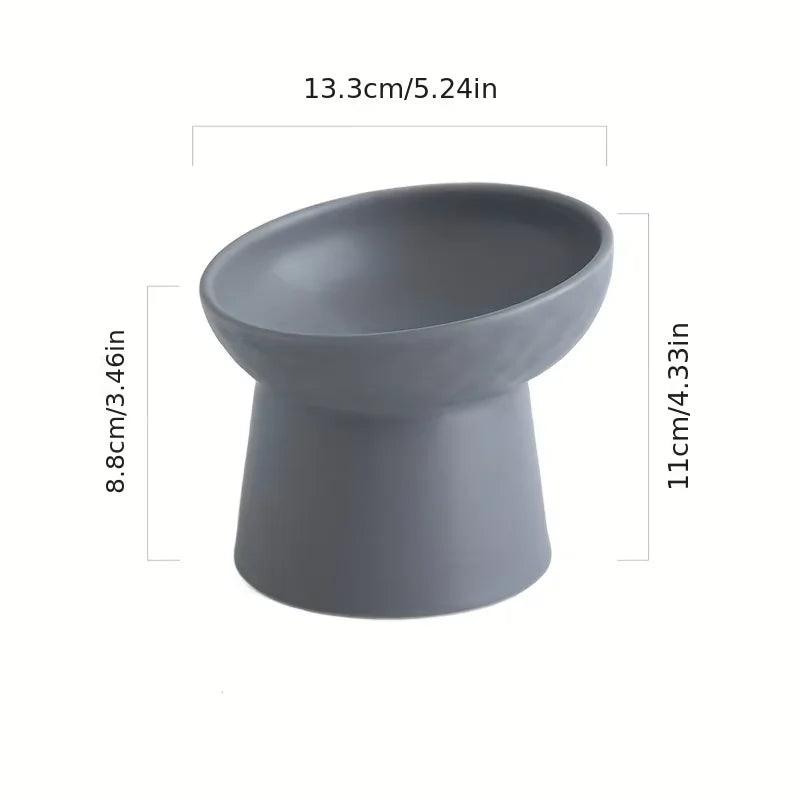 Ceramic Raised Cat Bowls Cat Food Bowls for Neck Comfort Supportive Elevated Feeder Pet Dining Solution for Indoor Cats