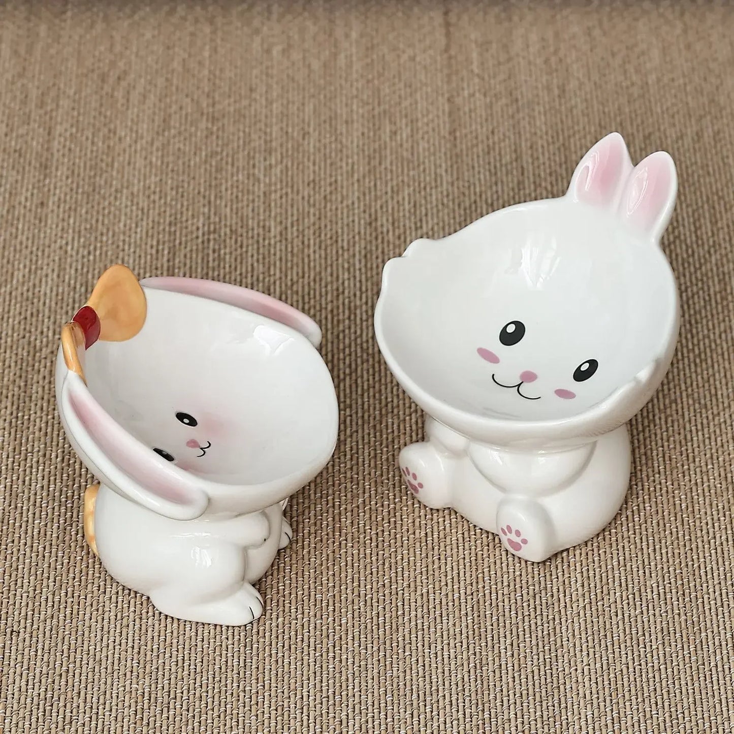 Cute Cartoon Animal Series Ceramic Cat Bowl Tall Food Bowl Neck Guard for Cats to Drink Water to Prevent Dogs from Overturning