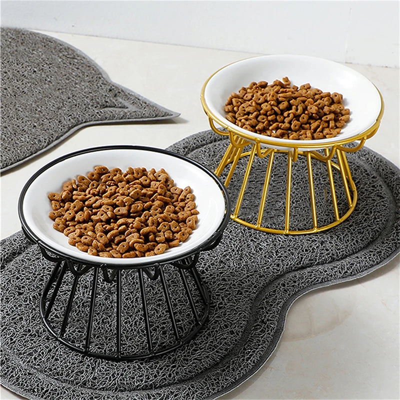 Cat Lift Bowl  Metal Stand Pet Food Snacks Feeding Elevated Feeder Kitten Puppy Dish Dog Supplies Accessories