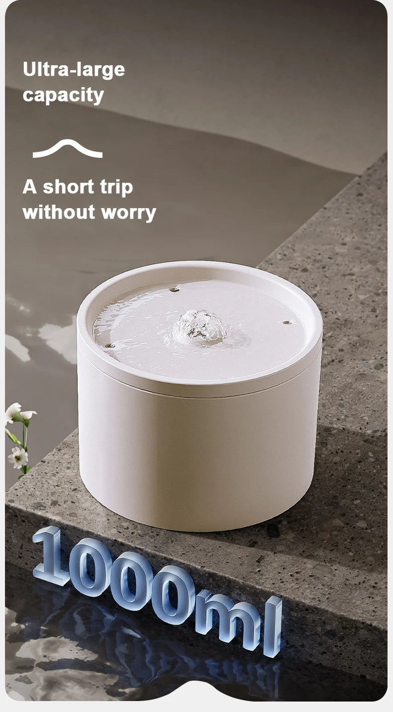 Ultra-Quiet Pet Cat Automatic Water Fountain Filter Dispenser For Dog Flowing Silent Circulation Filtration Ceramic Water Feeder