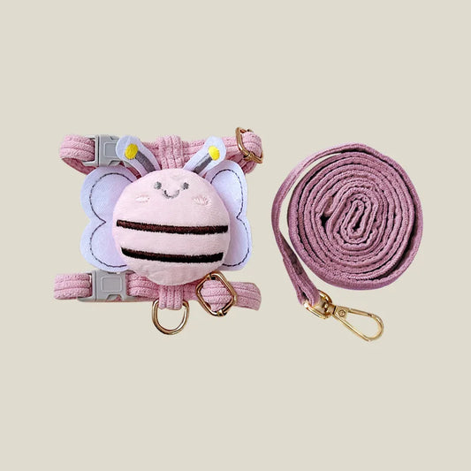 Cat Harness Cute Bee Style Pet Harnesses And Leashes Set Adjustable Harness for Cats Small Dogs Pug Chihuahua Cat Accessories