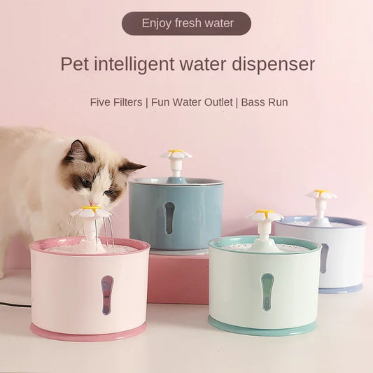 Pet Smart Water Dispenser Automatic Circulating Live Water Drinking Water Purification Filtration Cat Bass Water Feeder Water Bowl Combination