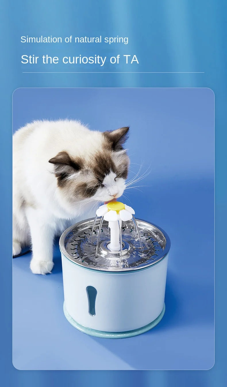Pet Smart Water Dispenser Automatic Circulating Live Water Drinking Water Purification Filtration Cat Bass Water Feeder Water Bowl Combination