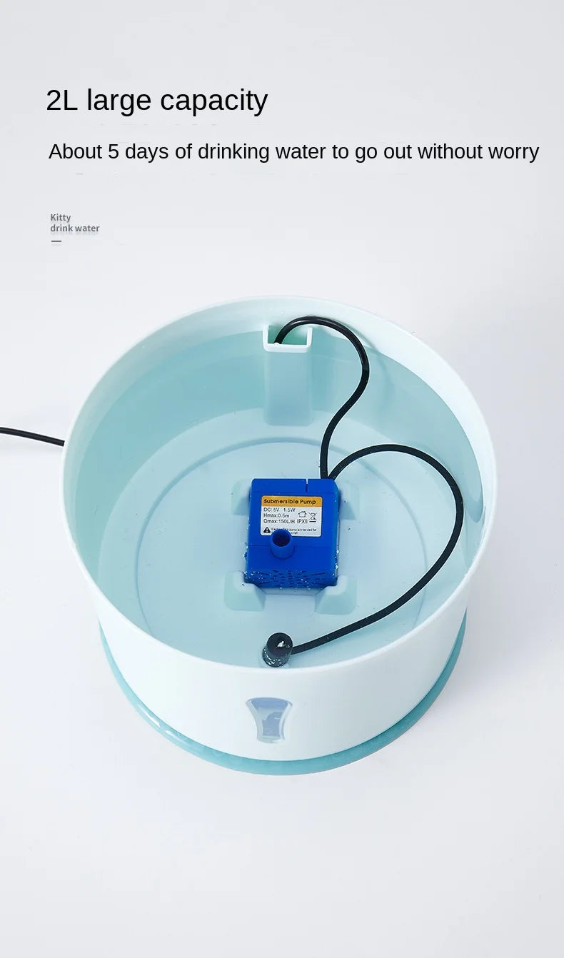 Pet Smart Water Dispenser Automatic Circulating Live Water Drinking Water Purification Filtration Cat Bass Water Feeder Water Bowl Combination