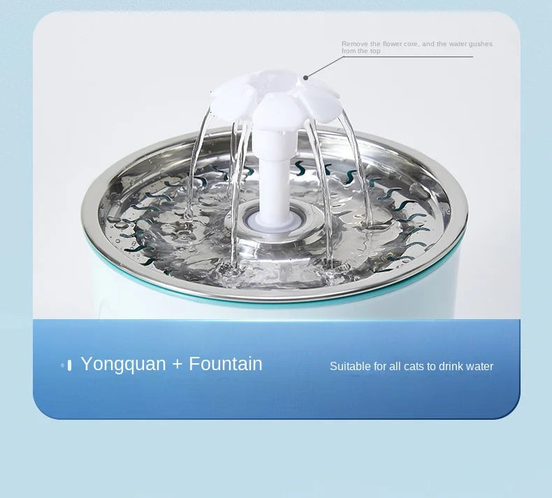 Pet Smart Water Dispenser Automatic Circulating Live Water Drinking Water Purification Filtration Cat Bass Water Feeder Water Bowl Combination