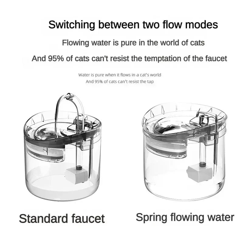 Pet automatic water dispenser, cat and dog sensing drinking water flow fountain filter, automatic circulation pet drinking water