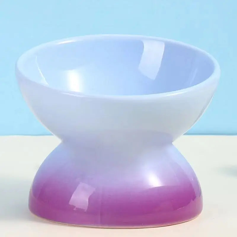 Cat Ceramic Bowl Gradient Pet Food Water Feeders Small Dogs Drinking Eating Supplies Raised Tilted Cats Puppy Feeding Supplies