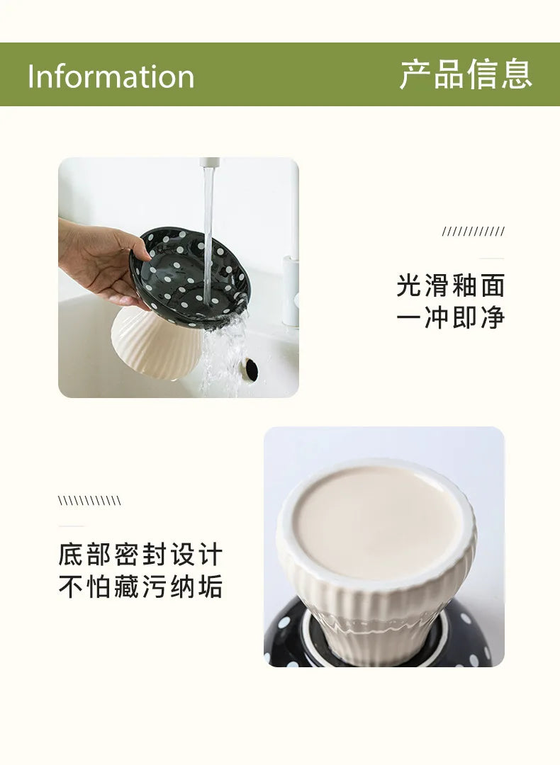 Cat Bowl Protection Cervical Spine Anti-overturning Pet Supplies Rice Bowl Cat Food Bowl Water Bowl Cat Food Bowl