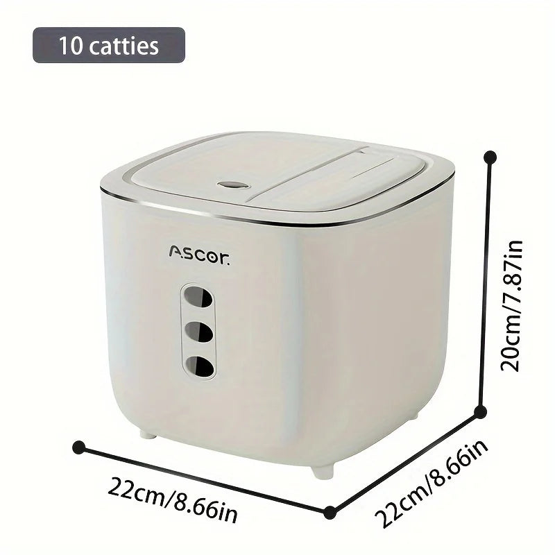 Large Capacity Airtight M Bucket，Pet Food Storage Container for Cats and Dogs，Can Also Hold Rice、Grain、Wheat flour, etc，Classic