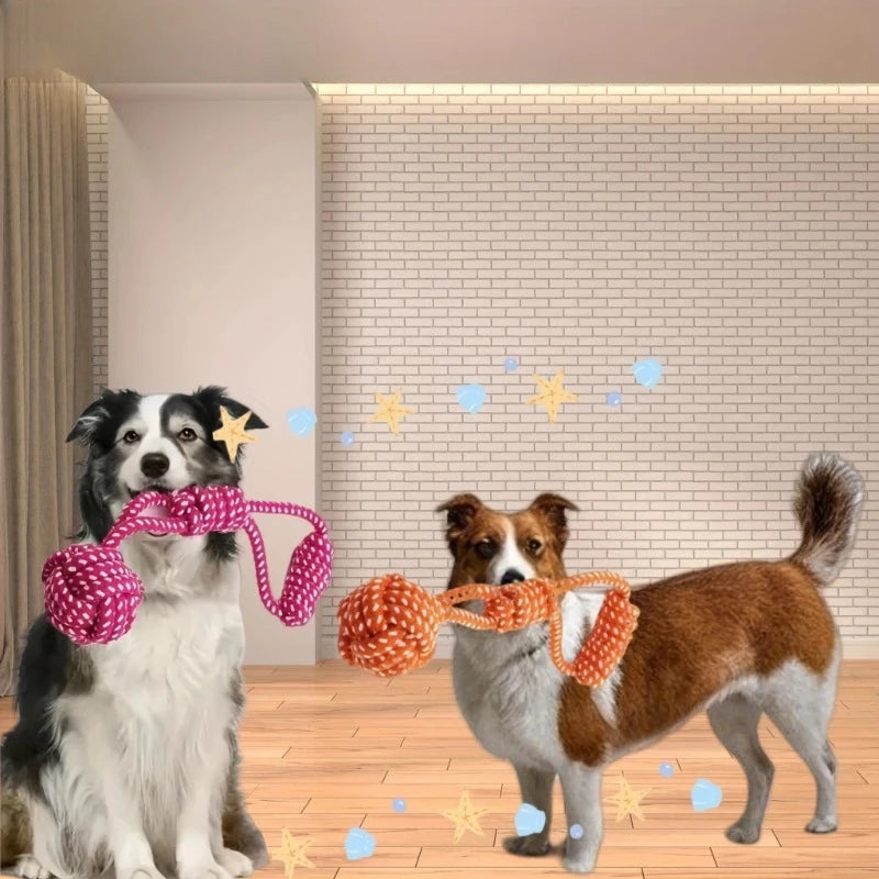 Dog Rope Toys for Chewing and Tugging, Interactive Knot Rope Ball Toys For Dogs Puppies Cats Pet Supplies Random Color
