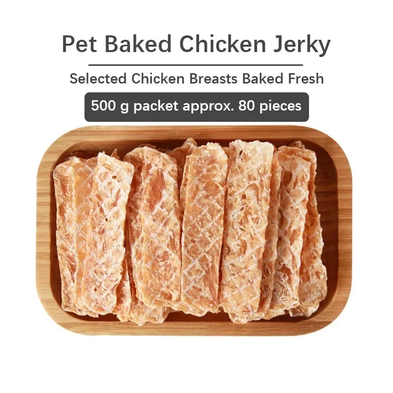 Pet Snacks Dried Chicken Breast 500g Dog Snacks Fresh Flavorful Thin Crispy Dog Training Reward Jerky Nutrient Rich Pet Snacks
