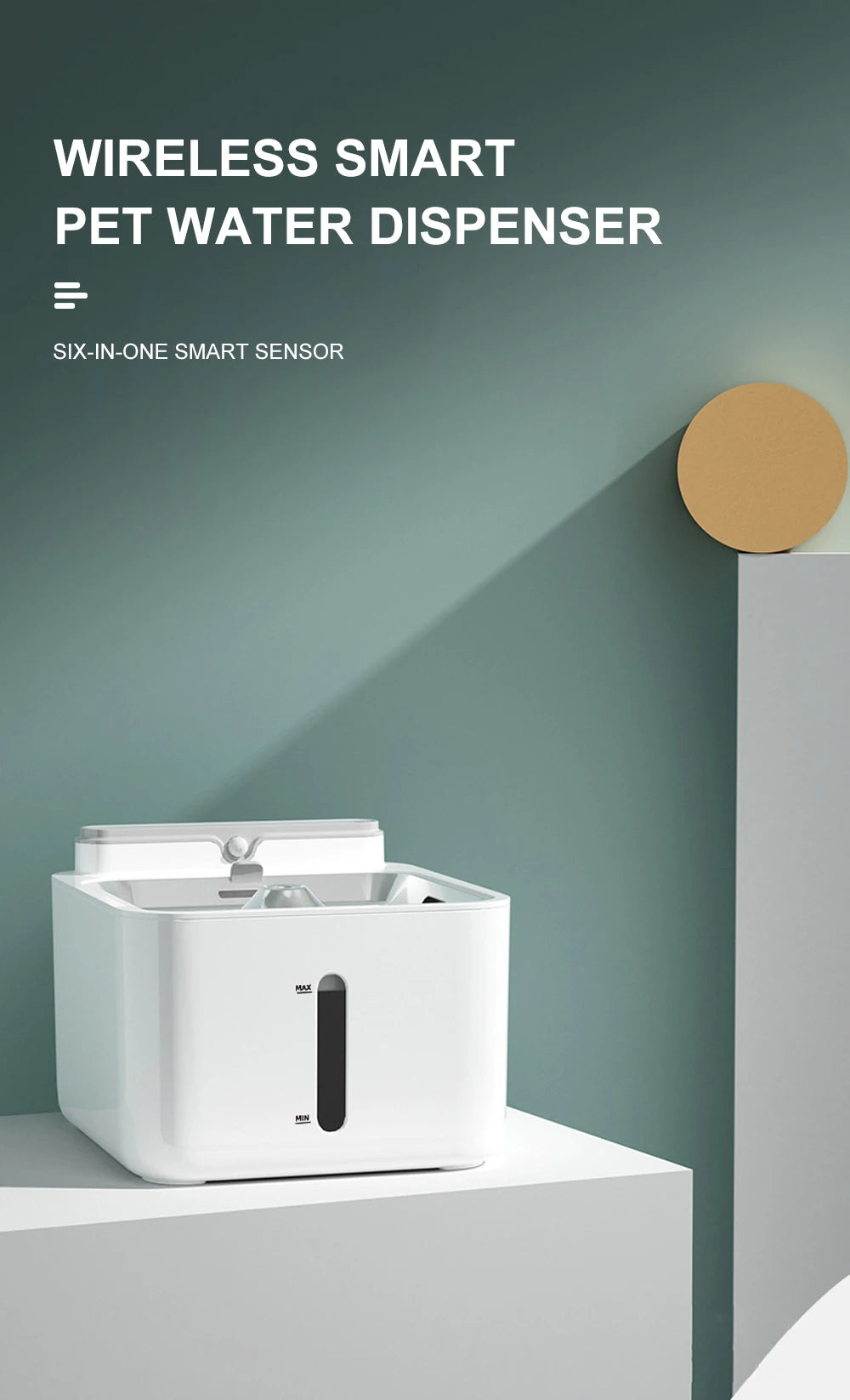 Pet Water Fountain Filter, Wireless Sensor Drinker, Pet Feeder for Cat and Dog, Water Dispenser, Auto Drinking Fountain