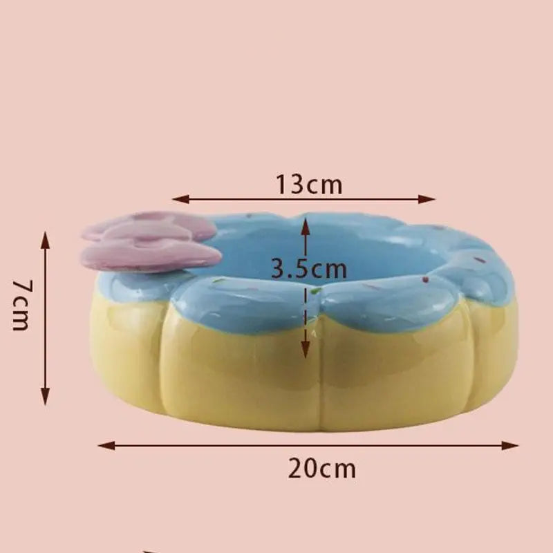 Cute Cartoon Animal Series Ceramic Cat Bowl Tall Food Bowl Neck Guard for Cats to Drink Water to Prevent Dogs from Overturning