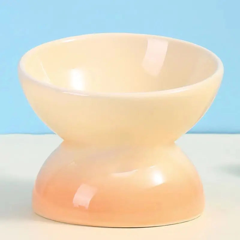 Cat Ceramic Bowl Gradient Pet Food Water Feeders Small Dogs Drinking Eating Supplies Raised Tilted Cats Puppy Feeding Supplies