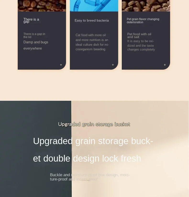 Pet Food Storag Container Dog Food Storage Container Cat Food Box Moisture-proof Seal with Measuring Cup Cat Dry Food Storage