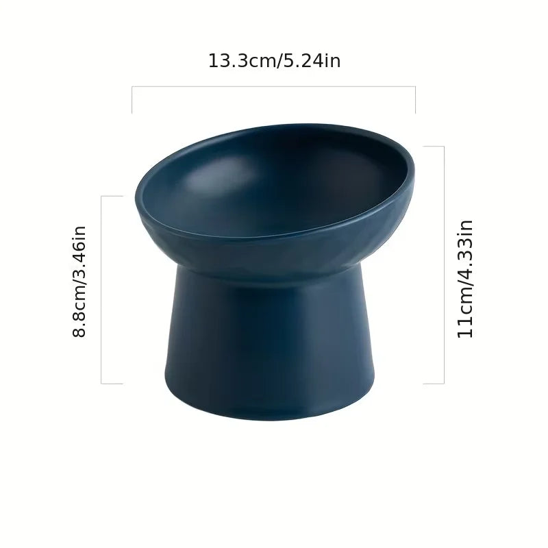 Ceramic Raised Cat Bowls Cat Food Bowls for Neck Comfort Supportive Elevated Feeder Pet Dining Solution for Indoor Cats
