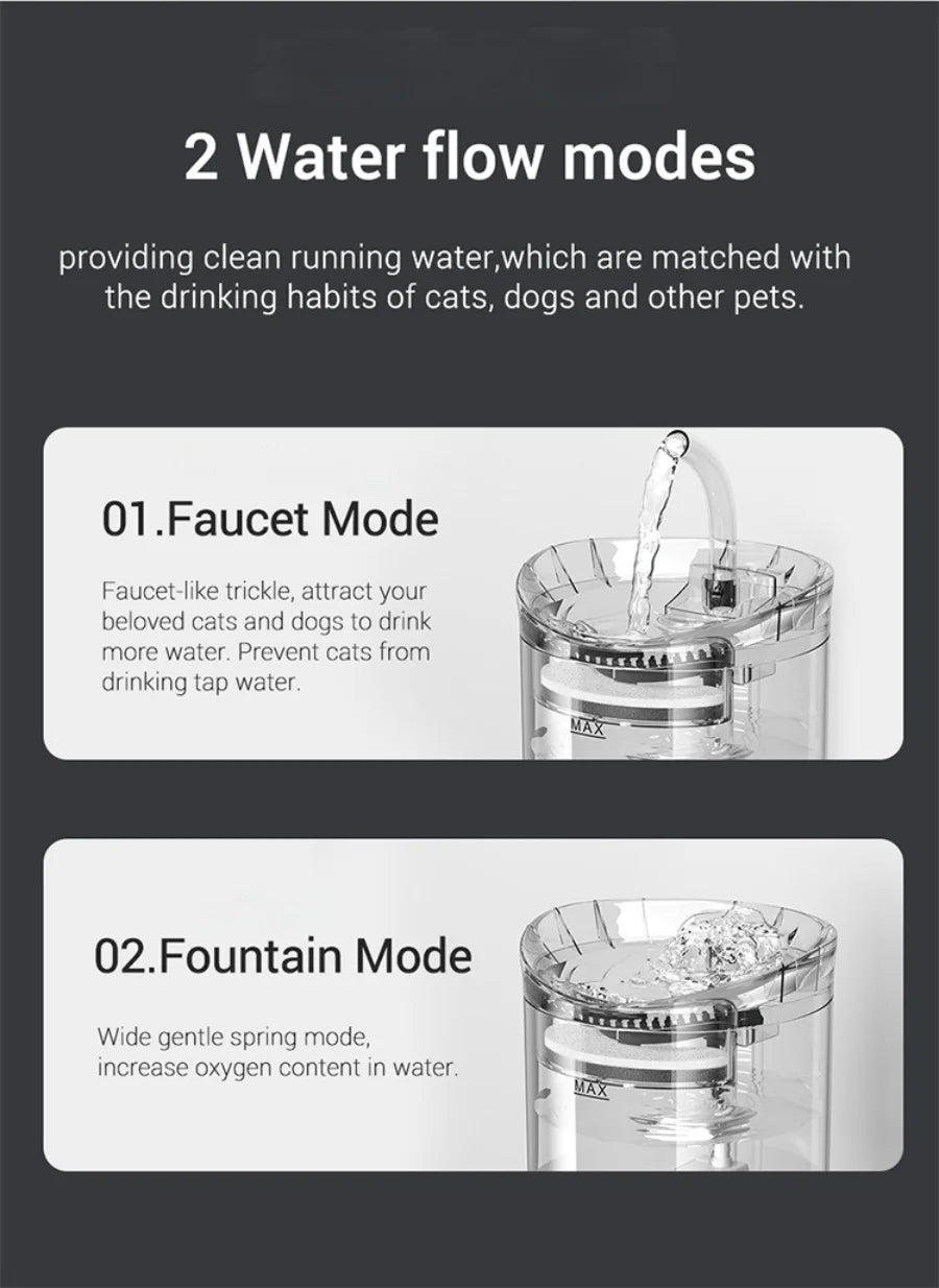 Pet automatic water dispenser, cat and dog sensing drinking water flow fountain filter, automatic circulation pet drinking water