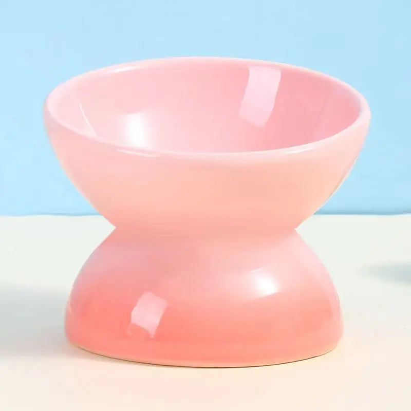 Cat Ceramic Bowl Gradient Pet Food Water Feeders Small Dogs Drinking Eating Supplies Raised Tilted Cats Puppy Feeding Supplies