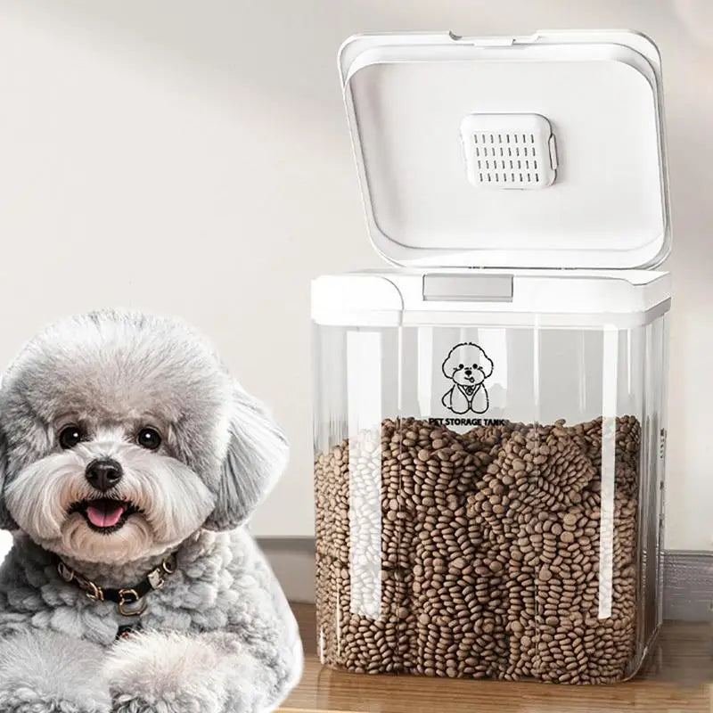 Cat Food Bin Easy Access Dog Food Container Airtight Transparent Stackable 5L Bucket for Homes Pantries Kitchens Organizing