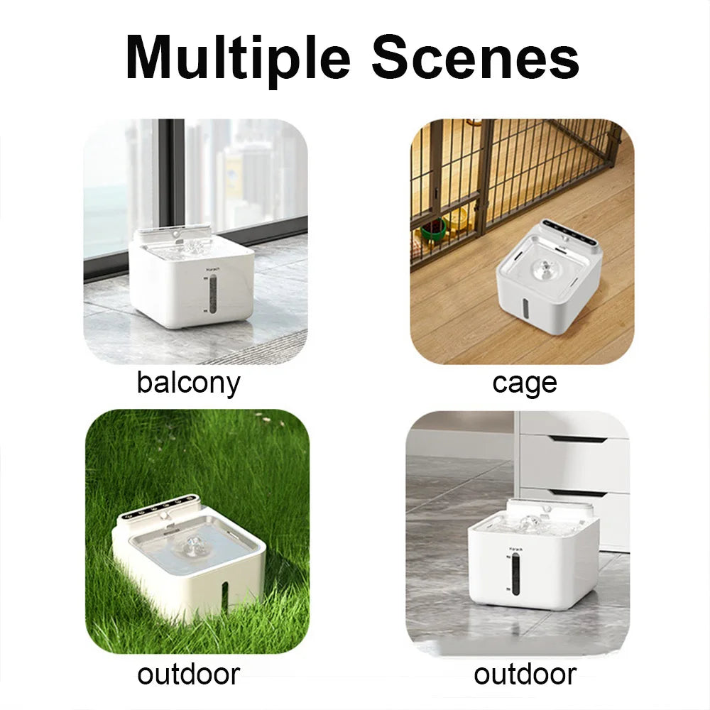 Pet Water Fountain Filter, Wireless Sensor Drinker, Pet Feeder for Cat and Dog, Water Dispenser, Auto Drinking Fountain