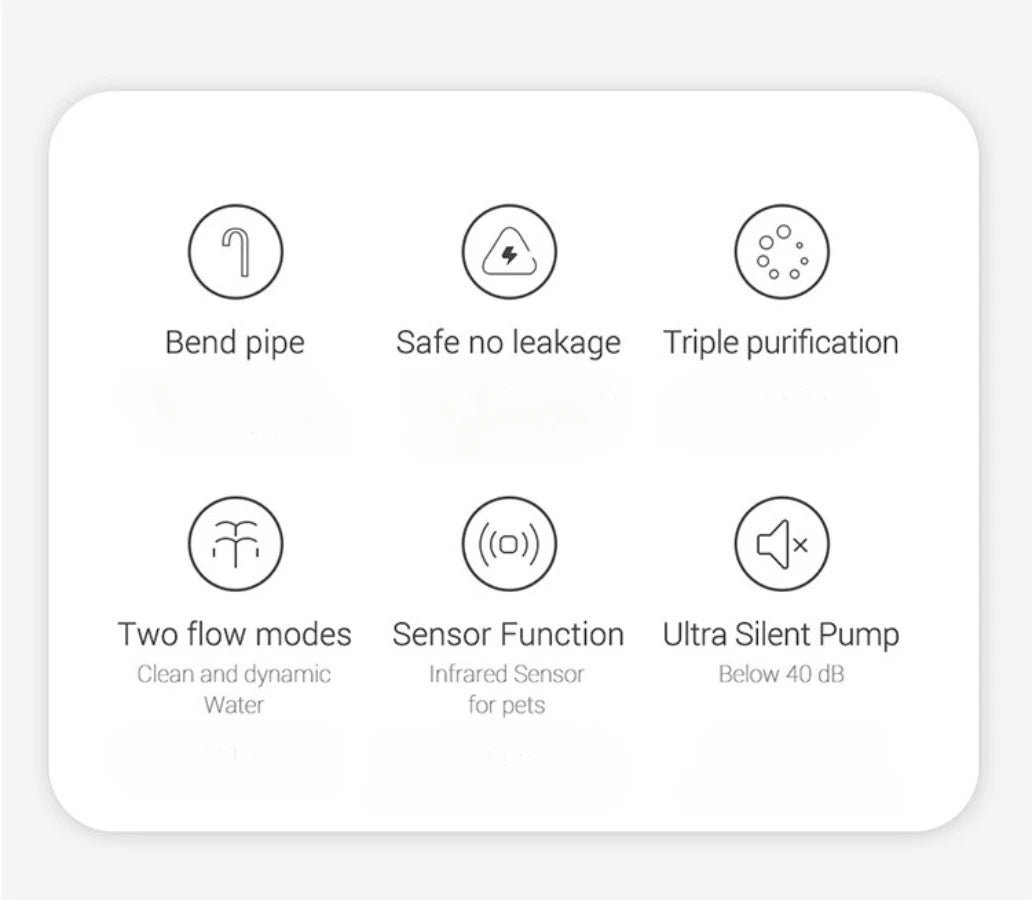 Pet automatic water dispenser, cat and dog sensing drinking water flow fountain filter, automatic circulation pet drinking water