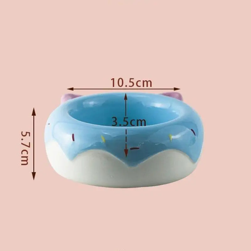 Cute Cartoon Animal Series Ceramic Cat Bowl Tall Food Bowl Neck Guard for Cats to Drink Water to Prevent Dogs from Overturning