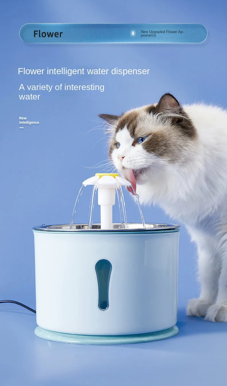 Pet Smart Water Dispenser Automatic Circulating Live Water Drinking Water Purification Filtration Cat Bass Water Feeder Water Bowl Combination