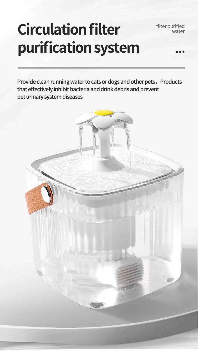 Pet Cat Water Fountain Automatic Dispenser for Pets Cat and Dog Drinking Basin Live Water Circulating Pet Water Feeder Portable