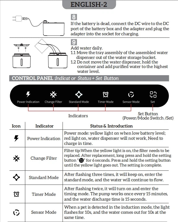 Pet Water Fountain Filter, Wireless Sensor Drinker, Pet Feeder for Cat and Dog, Water Dispenser, Auto Drinking Fountain
