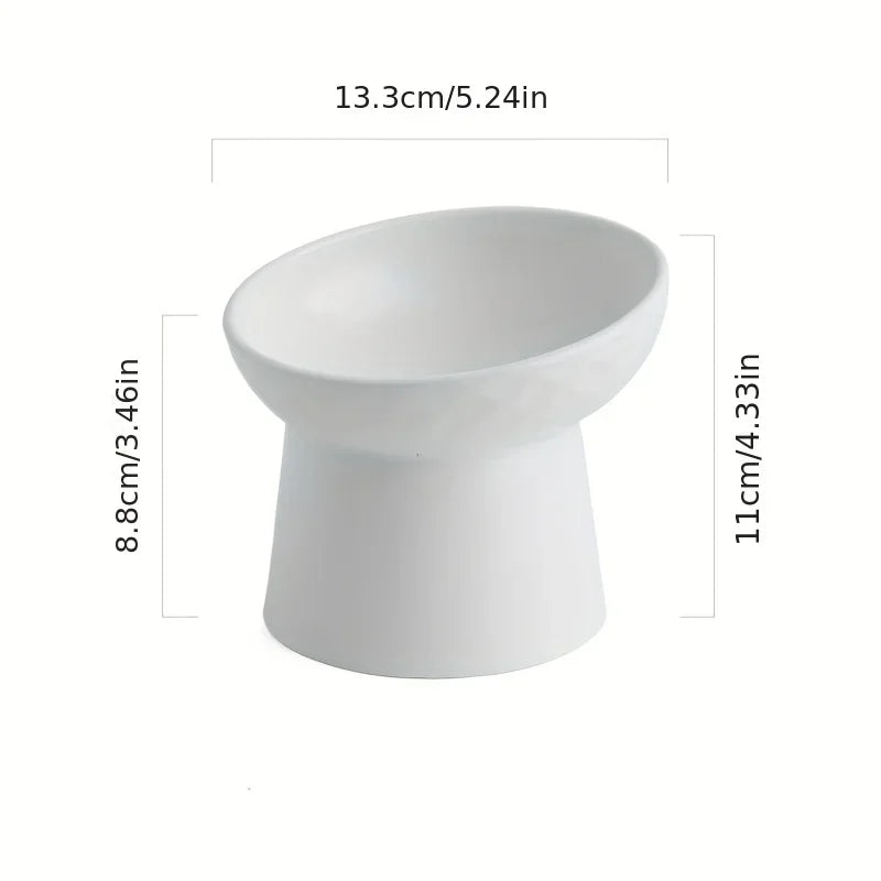 Ceramic Raised Cat Bowls Cat Food Bowls for Neck Comfort Supportive Elevated Feeder Pet Dining Solution for Indoor Cats