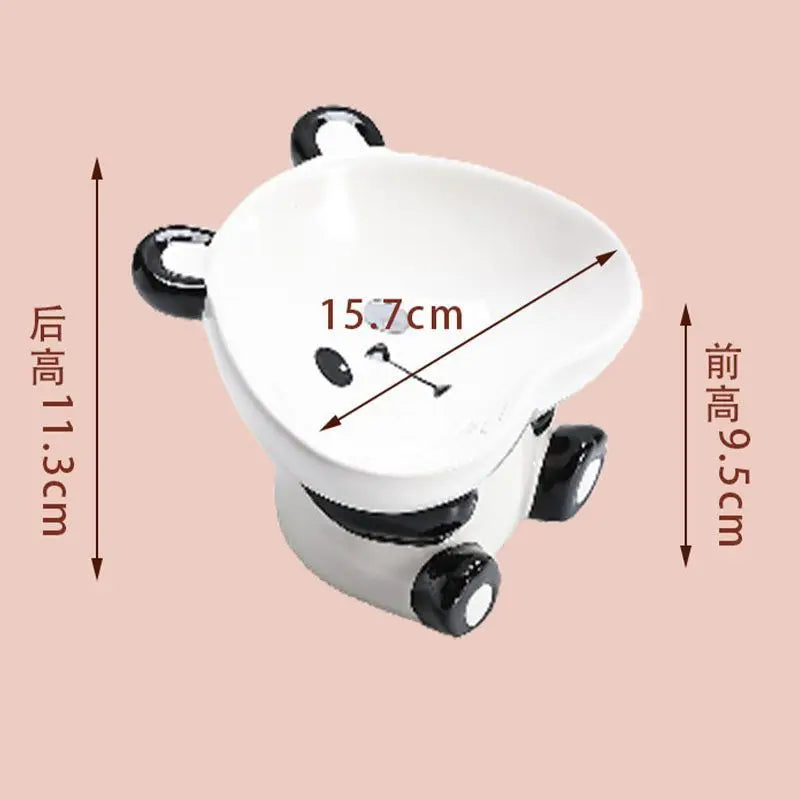 Cute Cartoon Animal Series Ceramic Cat Bowl Tall Food Bowl Neck Guard for Cats to Drink Water to Prevent Dogs from Overturning