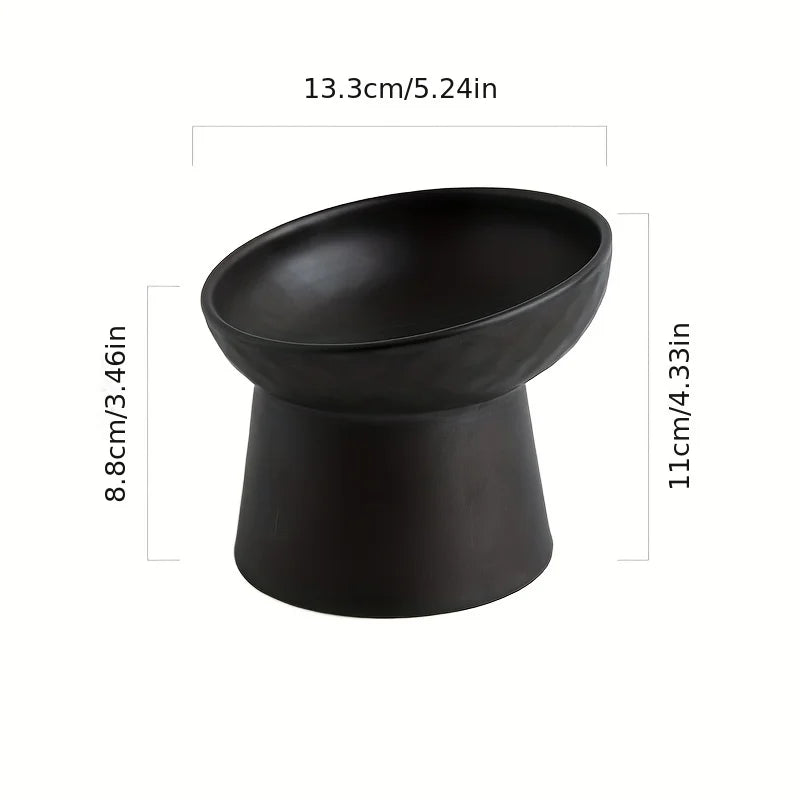 Ceramic Raised Cat Bowls Cat Food Bowls for Neck Comfort Supportive Elevated Feeder Pet Dining Solution for Indoor Cats