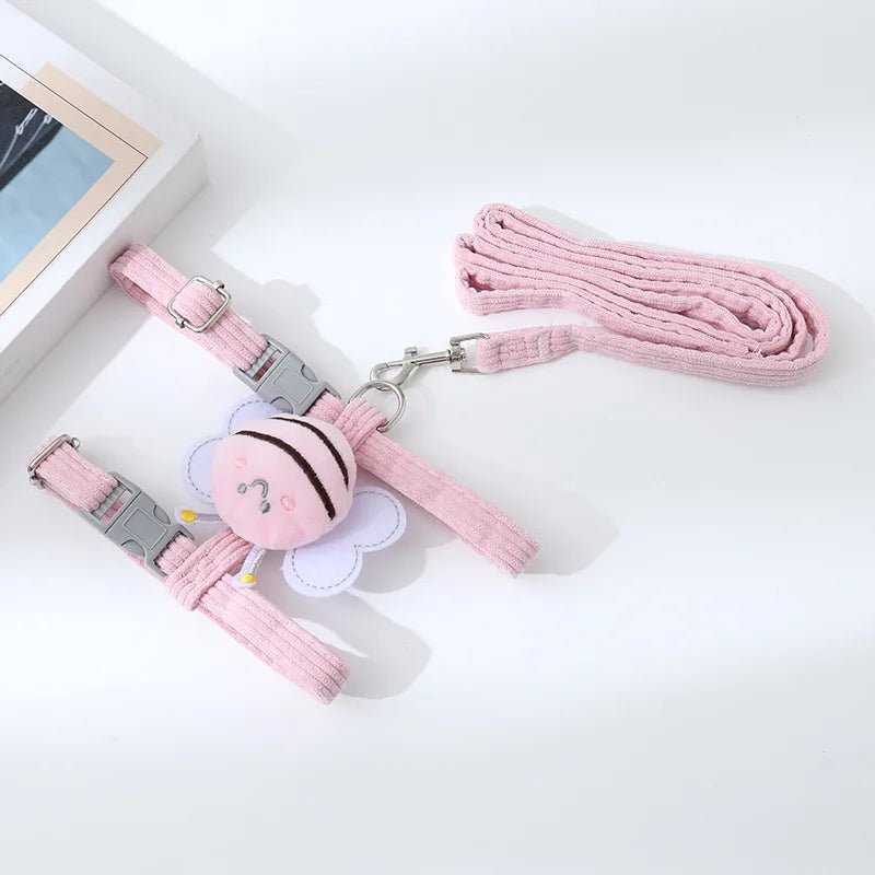 Cat Harness Cute Bee Style Pet Harnesses And Leashes Set Adjustable Harness for Cats Small Dogs Pug Chihuahua Cat Accessories