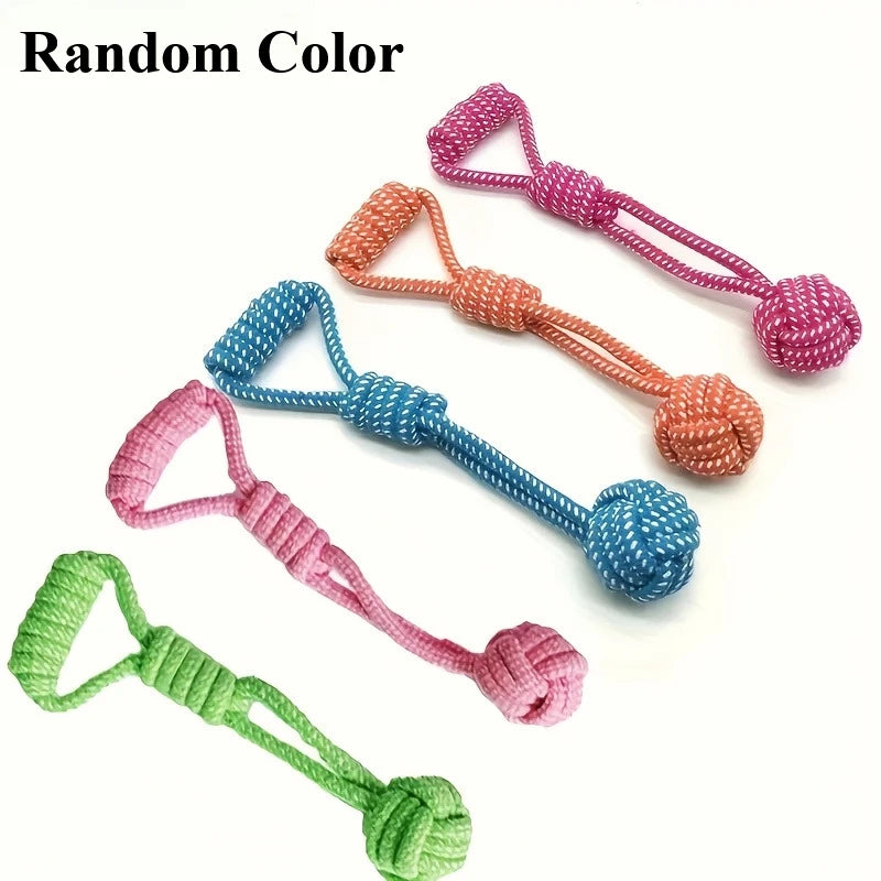 Dog Rope Toys for Chewing and Tugging, Interactive Knot Rope Ball Toys For Dogs Puppies Cats Pet Supplies Random Color