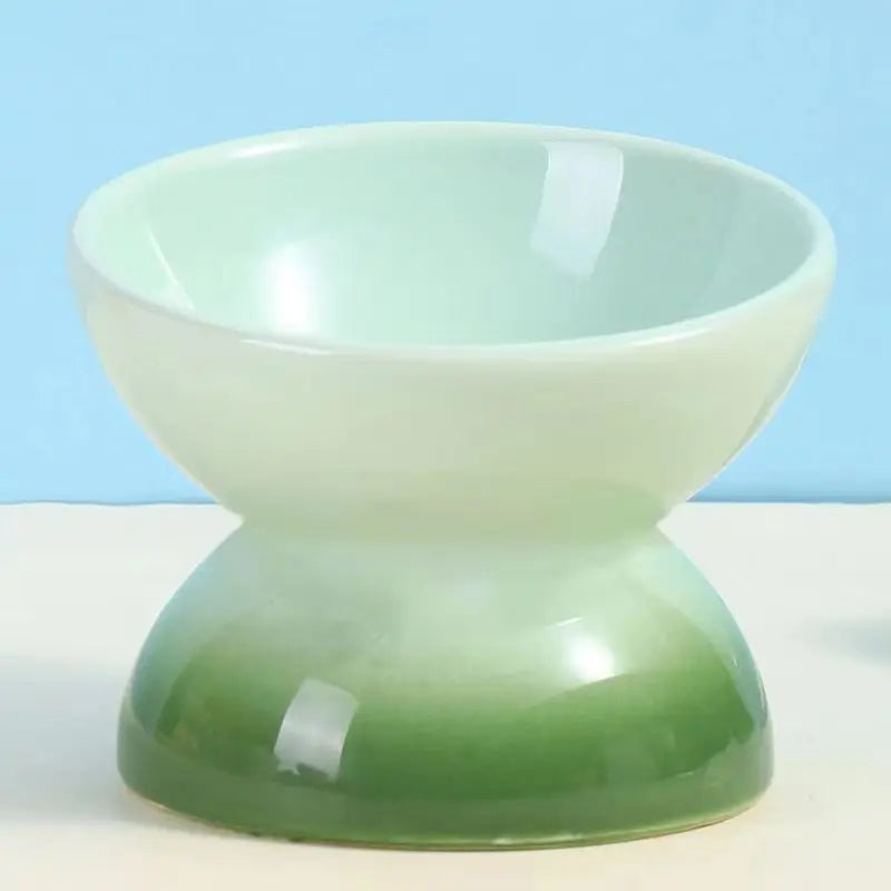 Cat Ceramic Bowl Gradient Pet Food Water Feeders Small Dogs Drinking Eating Supplies Raised Tilted Cats Puppy Feeding Supplies