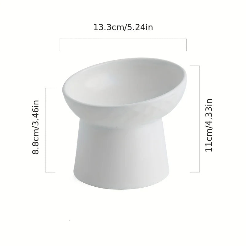 Ceramic Raised Cat Bowls Cat Food Bowls for Neck Comfort Supportive Elevated Feeder Pet Dining Solution for Indoor Cats