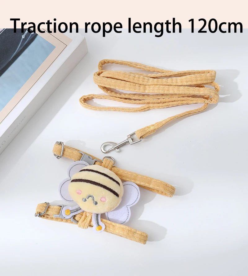 Cat Harness Cute Bee Style Pet Harnesses And Leashes Set Adjustable Harness for Cats Small Dogs Pug Chihuahua Cat Accessories