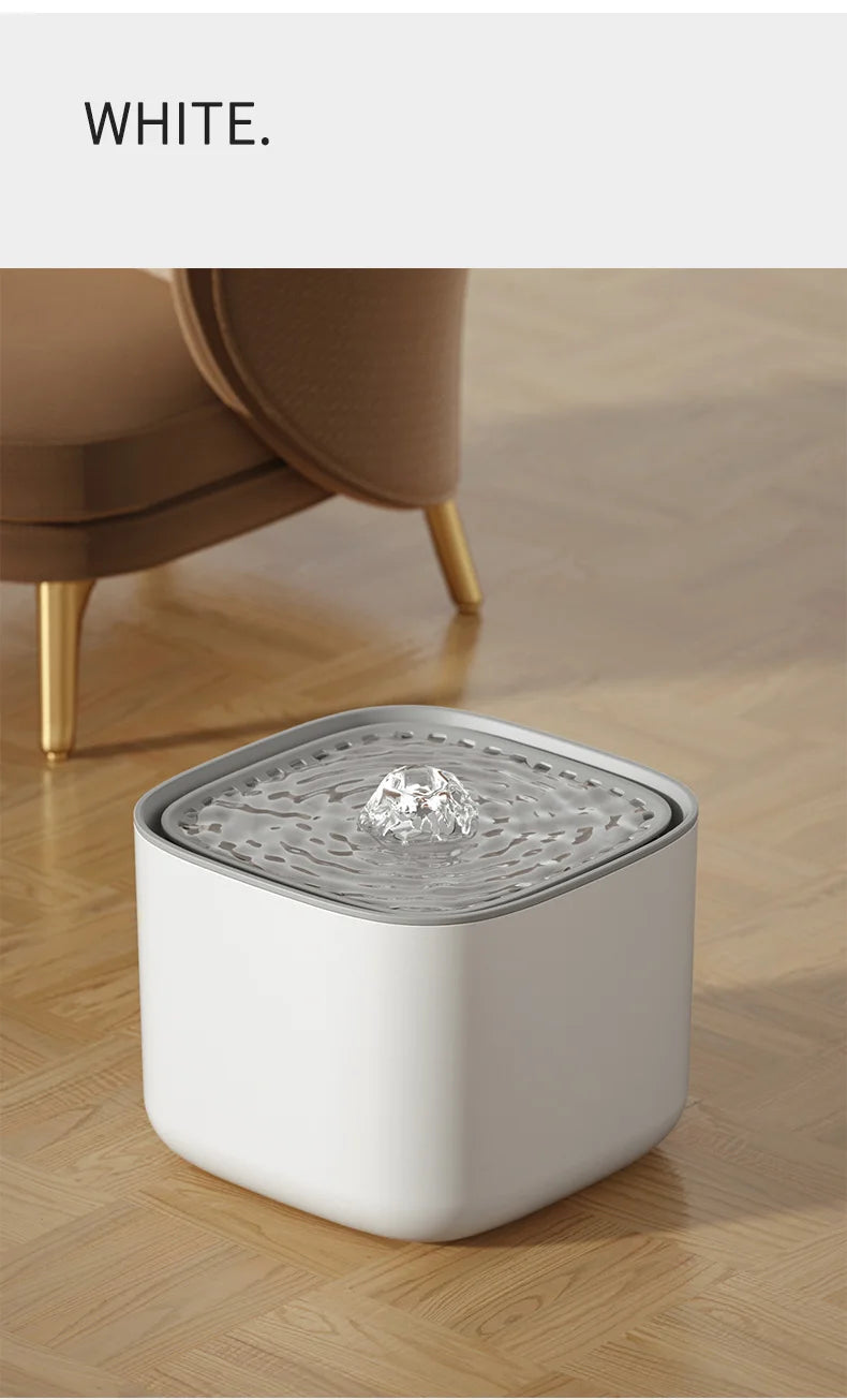 101oz/3L Pet Water Fountain Automatic Induction Circulating Filtering Cat Water Drinker USB Electric Mute Cats Water Dispenser