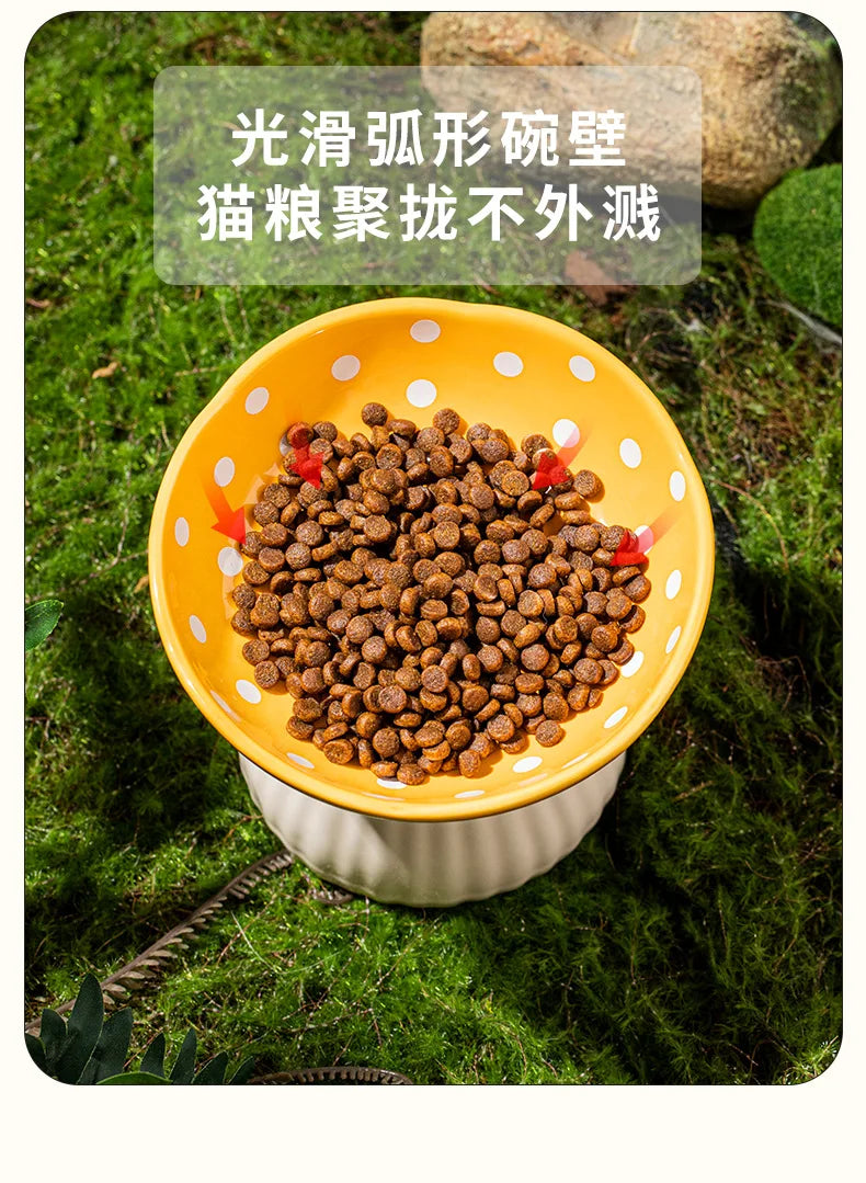 Cat Bowl Protection Cervical Spine Anti-overturning Pet Supplies Rice Bowl Cat Food Bowl Water Bowl Cat Food Bowl