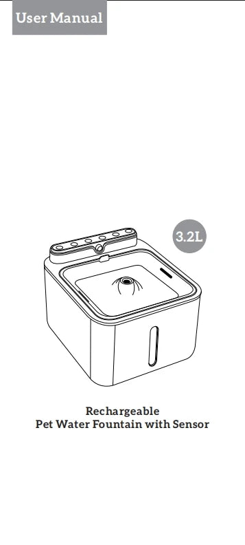 Pet Water Fountain Filter, Wireless Sensor Drinker, Pet Feeder for Cat and Dog, Water Dispenser, Auto Drinking Fountain