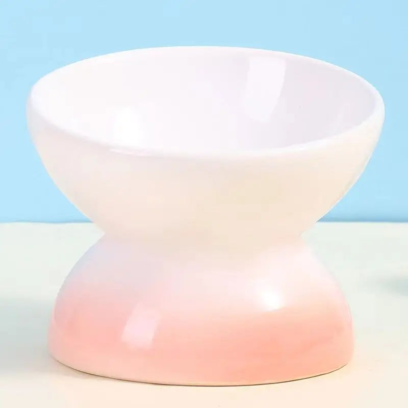 Cat Ceramic Bowl Gradient Pet Food Water Feeders Small Dogs Drinking Eating Supplies Raised Tilted Cats Puppy Feeding Supplies