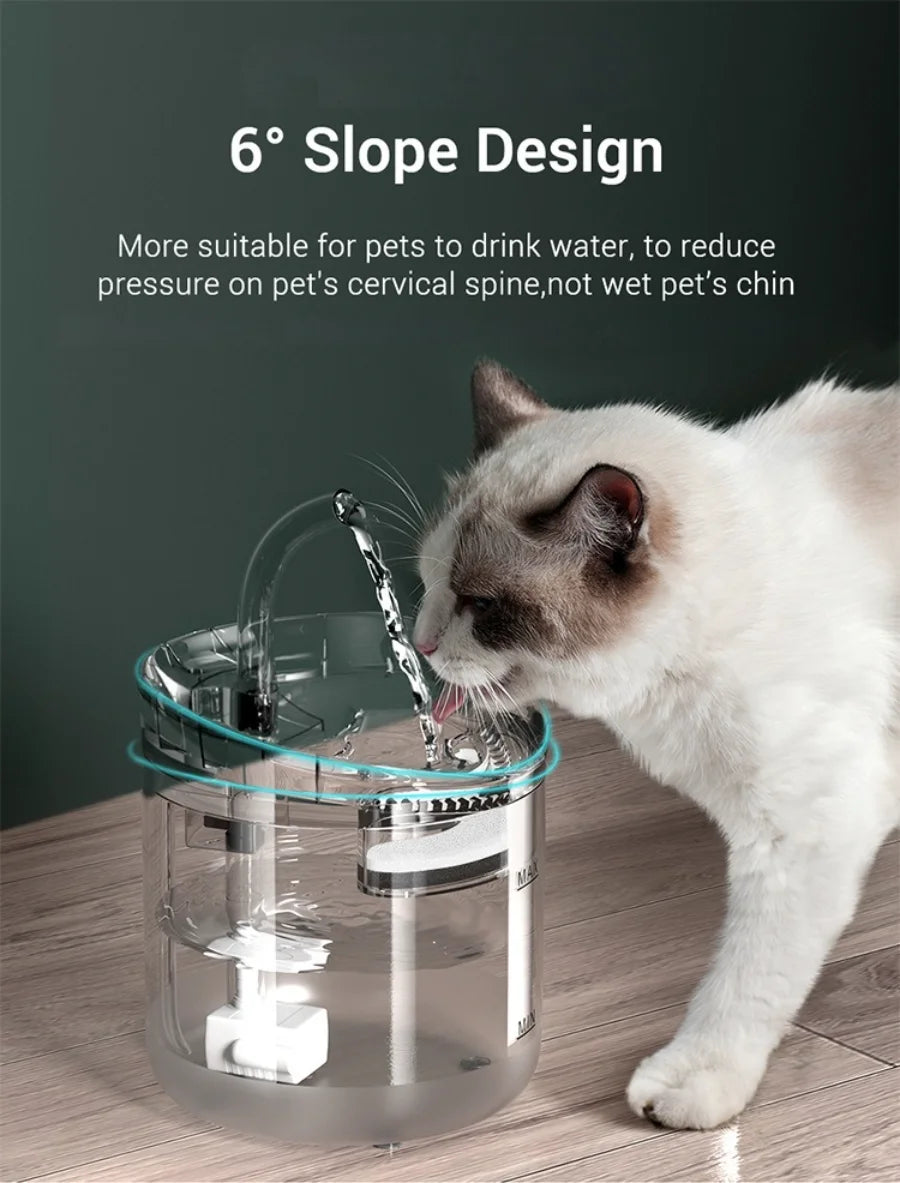 Pet automatic water dispenser, cat and dog sensing drinking water flow fountain filter, automatic circulation pet drinking water